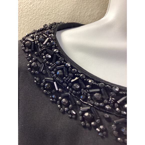 Anna Sui Vintage Black Beaded Formal Evening Princess Cocktail Jacket Y2K M 8 - Picture 3 of 13